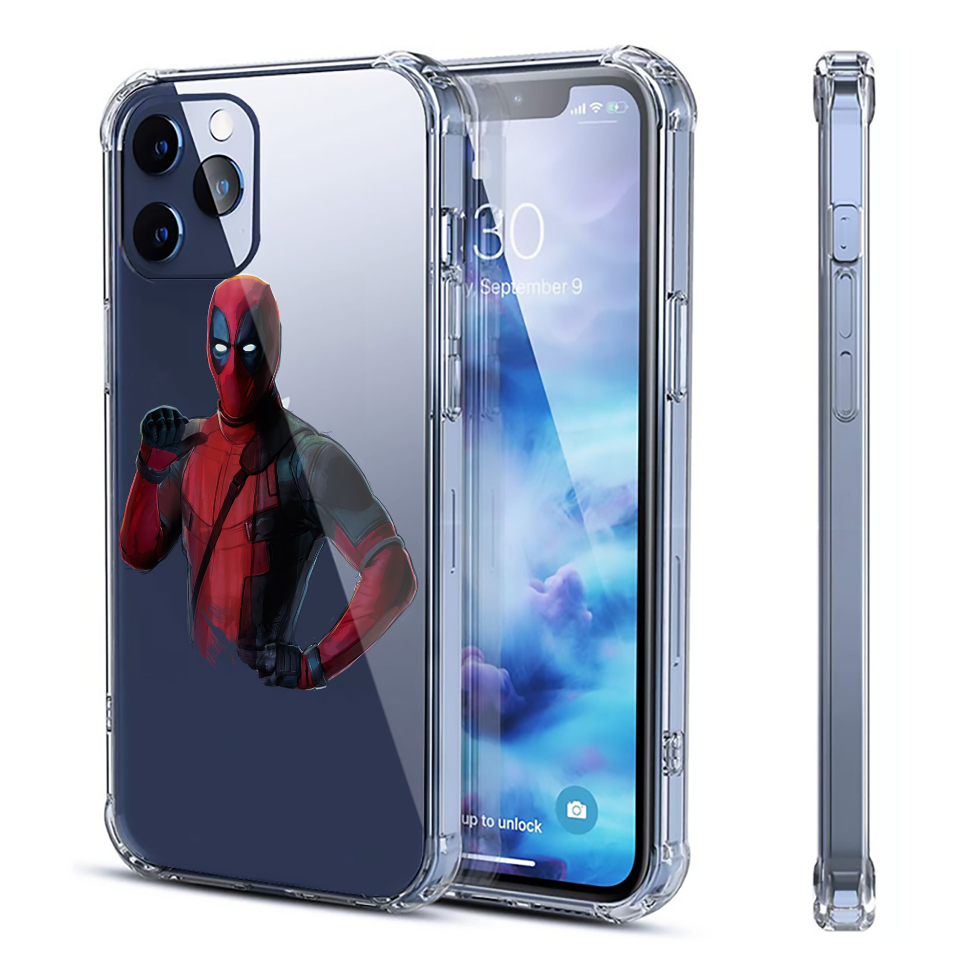（画像用） Deadpool デッドプール 【iPhone 12シリーズ対応】透明スマホケース（クリアソフトケース）